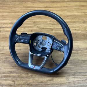 2018-2020 Audi SQ5 FY Steering Wheel 3 Spoke Leather W/ Shift Pales Black OEM