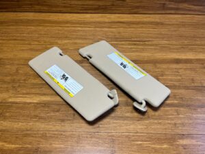 2007-2013 BMW X5 E70 Sun Visor Beige Front Right & Left Side Set of 2 OEM