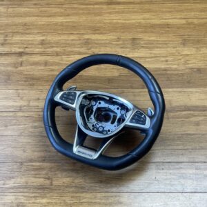 2016-2019 Mercedes GLC63 C253 Steering Wheel Black Leather Unit OEM *NOTE*