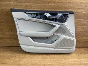 2019-2024 Audi A6 C8 Front Left Door Panel Card Leather Trim Beige OEM