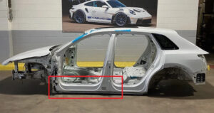 2019-2024 Audi E-Tron Quattro Driver Side Rocker Post Body Cut  White LS9R OEM