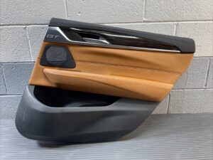 2018-2019 BMW 640i GT Rear Right Door Card Panel Cover Leather Cognac OEM