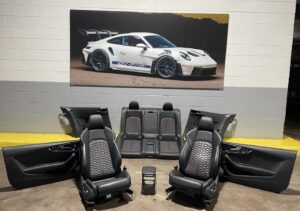 2018-2021 Audi RS5 Interior Set Front And Rear Black Leather Red Stich OEM