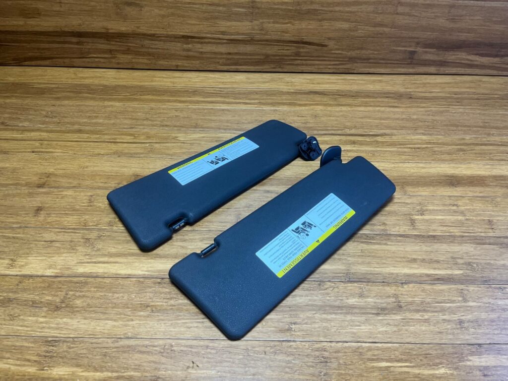 2007-2013 BMW X5 E70 Front Sun Visor Shade Panel Cover Black Set of 2 OEM