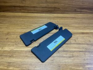 2007-2013 BMW X5 E70 Front Sun Visor Shade Panel Cover Black Set of 2 OEM