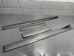 2015-2022 For Ford Mustang GT500 Style Side Skirts 4PC Carbon Fiber Black