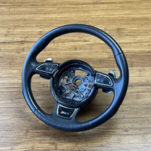 2016-2017 Audi RS7 C7 Steering Wheel W/ Controls & Paddles Black Leather OEM