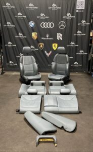 2007-2013 BMW M3 E92 Coupe Seat Set Front & Rear Heated Leather Silver OEM *NOTE