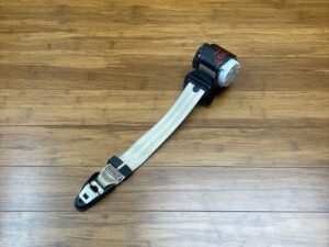 2017-2019 Audi Q7 4M Rear Left 3rd Row Seatbelt Retractor Beige / Black OEM