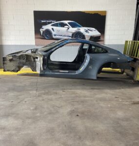 2012-2025 Porsche 911 Carrera Front Left Rail Frame Horn Structure Cut Gray OEM