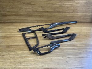 2017-2019 Audi Q7 4M Dash Center Console Door Trim Brown Set OEM *NOTE*