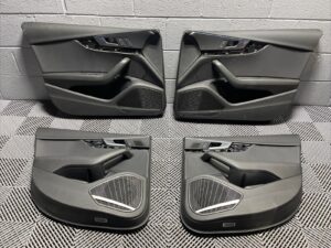 2017-2019 Audi A4 B9 Rear Front Door Trim Panel Black Set of 4 OEM *NOTE*