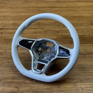 2021-2024 Volkswagen ID.4 E21 Steering Wheel Heated Leather White / Chrome OEM
